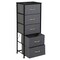 Tall Vertical Dresser Storage Tower with 5 Drawers & Metal Frame.